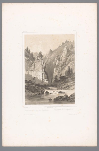 View of a Bridge over a Gorge in Telemark by Louis Julien Jacottet