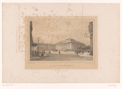 View of the Stock Exchange Building in Paris by Louis Julien Jacottet