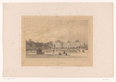 View of the Luxembourg Palace from the Luxembourg Garden (Views in and around Paris) by Louis Julien Jacottet
