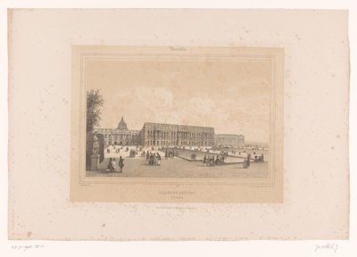 View of the Castle of Versailles from the Gardens by Louis Julien Jacottet