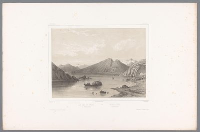 View of Lake Norsjø in Telemark by Louis Julien Jacottet