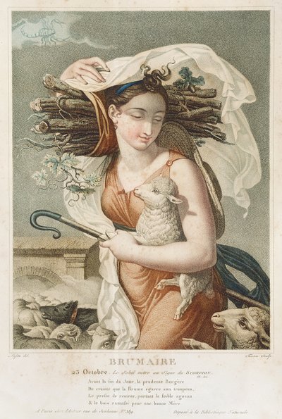 Brumaire (October-November), Second Month of the Republican Calendar, Engraved by Tresca, French, c.1794 by Louis Lafitte