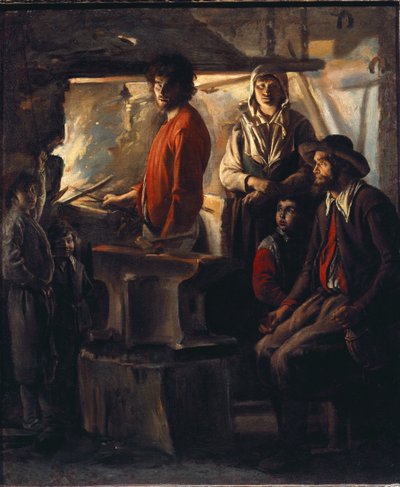 The Blacksmith at His Forge by Louis le Nain
