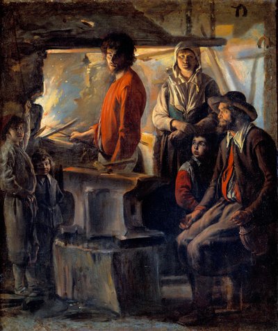 The Blacksmith or the Marechal in His Forge by Louis le Nain