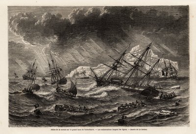 Cod fishing on the Grand Bank of Newfoundland by Louis Le Breton