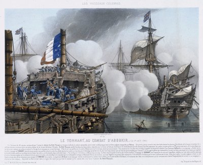 Famous ships: The Tonnant, at the Battle of Aboukir by Louis Le Breton