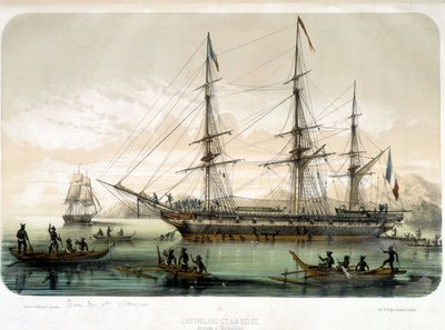 The Astrolabe and The Zelee Arrive at Noukahiva by Louis Le Breton