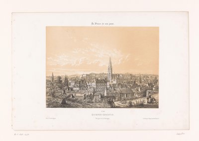 View of Quimper from the hill (Contemporary France) by Louis Le Breton