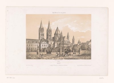 View of the Abbaye aux Hommes with the Église Saint-Étienne in Caen (Contemporary France) by Louis Le Breton