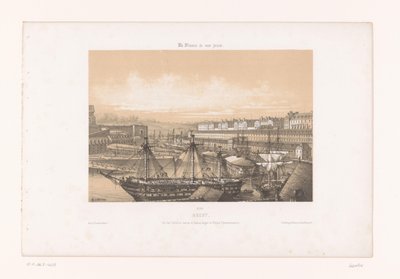 View of the Arsenal at the port of Brest (Contemporary France) by Louis Le Breton