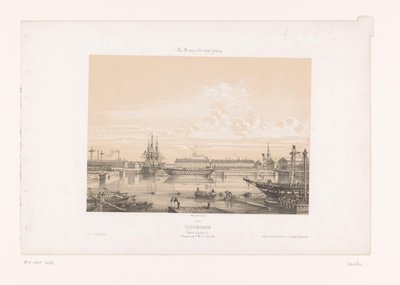 View of the Napoleon III Basin at the Port of Cherbourg by Louis Le Breton