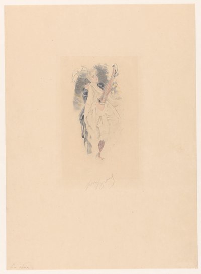 Cancan Dancer with Raised Leg by Louis Legrand (signed by artist)