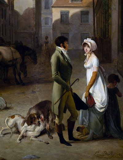 Arrival of Stagecoach in Courtyard of Messageries by Louis Leopold Boilly