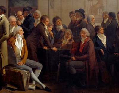 Artists Meeting in the Workshop of the Painter Jean Baptiste Isabey: Anne Louis Girodet de Roucy-Trioson by Louis Leopold Boilly