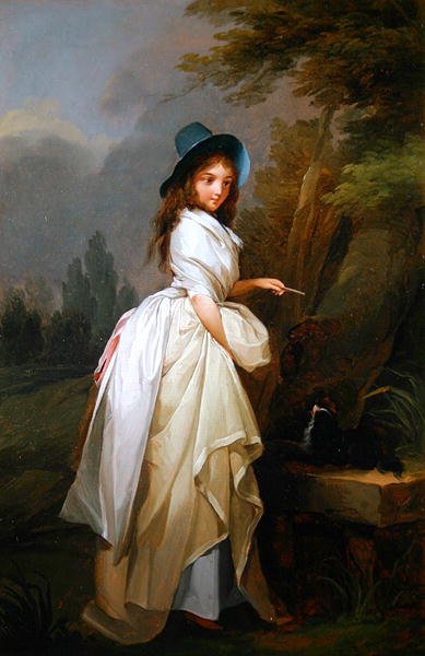 Lady Playing with Her Dog by Louis Leopold Boilly