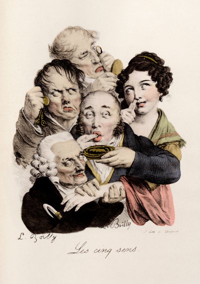 The Five Senses Engraving by Louis-Leopold Boilly by Louis Leopold Boilly