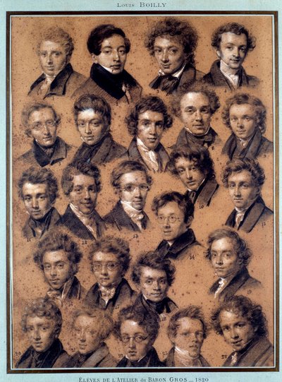Portrait of the Students of the Studio of the Painter Antoine Jean Gros by Louis Leopold Boilly