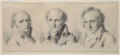 Portraits of Charles Percier, Pierre-Francois Leotard Fontaine and Claude-Louis Bernier by Louis Leopold Boilly