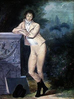 Self Portrait in a Garden by Louis Leopold Boilly