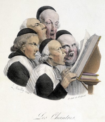 Singing religious men. Caricature by L. Boilly dating from 1826 by Louis Leopold Boilly