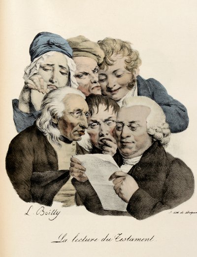 The Reading of the Will. Engraving by Louis-Leopold Boilly by Louis Leopold Boilly