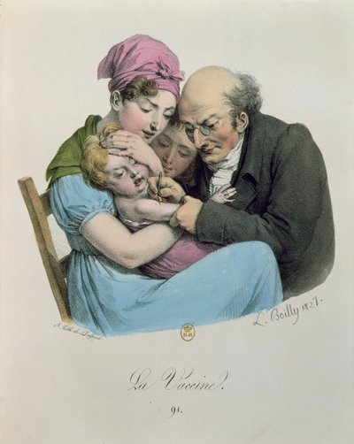 The Vaccine, engraved by Francois Seraphin Delpech, 1827 by Louis Leopold Boilly