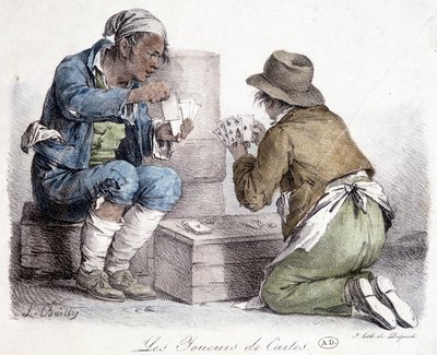 The card players, engraving by L. Boilly, circa 1820 by Louis Leopold Boilly