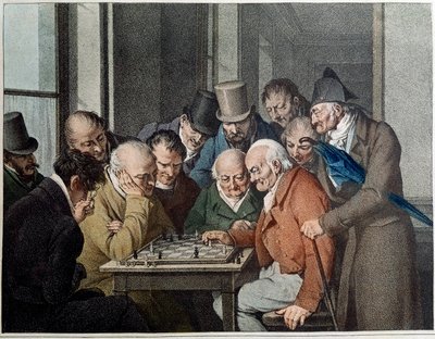 The Chess Game. Lithography by Louis Leopold Boilly (1761-1845) by Louis Leopold Boilly