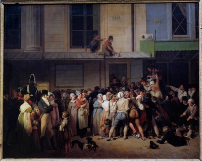 The entrance to the theatre of ambiguous comic has a free representation by Louis Leopold Boilly