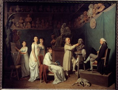 The Workshop of Sculptor Jean Baptiste Houdon by Louis Leopold Boilly