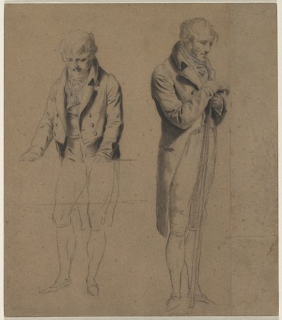 Two Standing Figures (Study for A Game of Billiards) by Louis Leopold Boilly