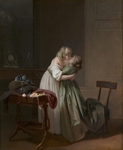 Two Young Women Kissing, ca 1790-1794 by Louis Leopold Boilly