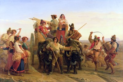 The Arrival of the Harvesters in the Pontine Marshes, 1830 by Louis Leopold Robert
