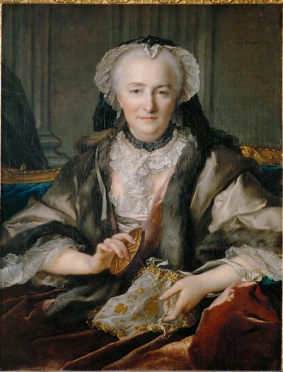 Madame Dange Embroidering by Louis M. Tocque