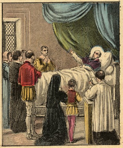 Death of St. Francis de Sales - Engraving from 