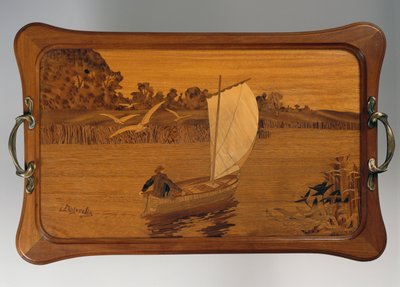 Tray with lake scene by Louis Majorelle