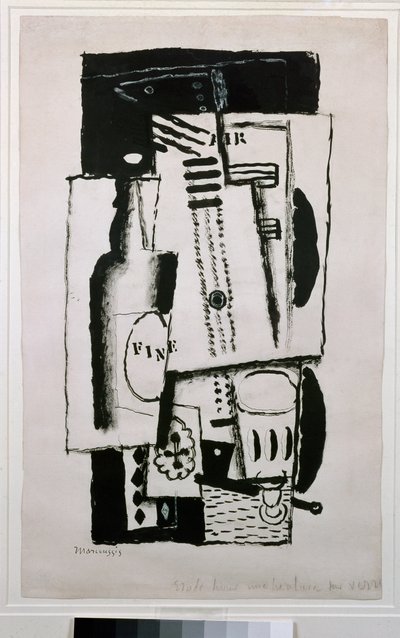Still life, study for a painting on glass by Louis Marcoussis