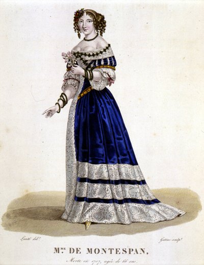Françoise Athénaïs by Rochechouart Mortemart, Marquise de Montespan (or Madame de Montespan) (1640-1707) - in Galerie Française de Femmes Célèbres, Drawing by Louis Maris Lante, Paris by Louis Marie Lante
