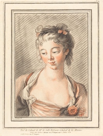 Bust of a Young Woman Looking Down by Louis Marin Bonnet
