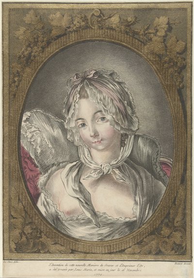 Bust of a Young Woman with a Cap by Louis Marin Bonnet