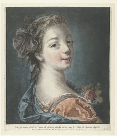 Bust of a Young Woman with a Ribbon in Her Hair by Louis Marin Bonnet
