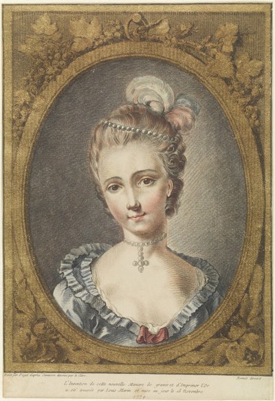 Bust of a Young Woman with Pearl Necklace by Louis Marin Bonnet