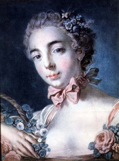 Tete de Flore, Portrait of Mme Baudion, Daughter of Boucher, After a Drawing by Boucher by Louis Marin Bonnet