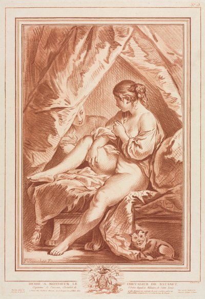 Young Woman Seated on a Bed, before 1764 by Louis Marin Bonnet