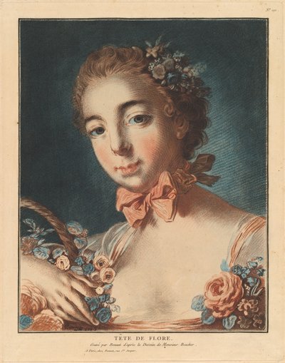 Head of Flora by Louis Marin Bonnet after François Boucher