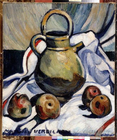 Still Life with Pitcher and Apples by Louis Mathieu Verdilhan