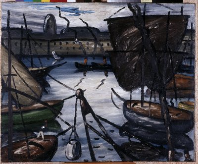 The old port by Louis Mathieu Verdilhan