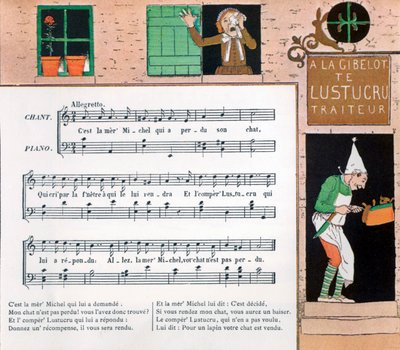 Score and illustration of child
