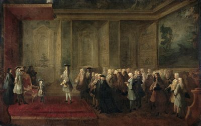 The Reception of Cornelis Hop (1685-1762) as Legate of the States-General at the Court of Louis XV, 24 July 1719 by Louis Michel Dumesnil
