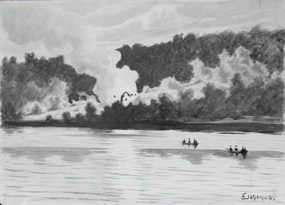 Fire Seen From East Lyme, Connecticut, 1900 by Louis Michel Eilshemius